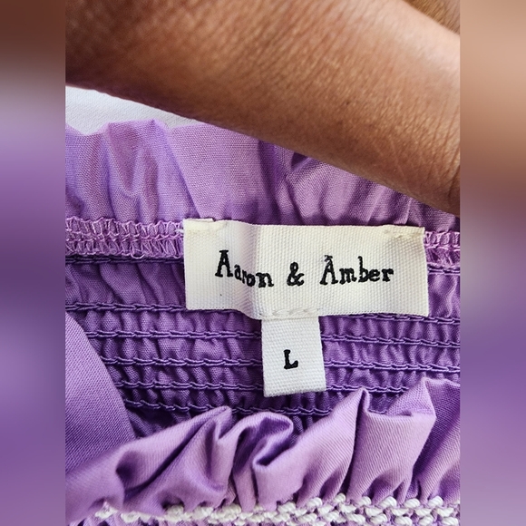 Aaron & Amber Women's Purple Smocked Dress, Size Large - Picture 2 of 13